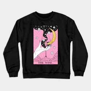 Pink Tarot card The Wine Crewneck Sweatshirt